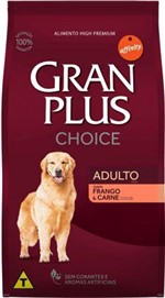 Ficha técnica e caractérísticas do produto Ração Gran Plus para Cães Choice Frango e Carne Adulto 15kg - Guabi