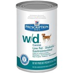 Ficha técnica e caractérísticas do produto Ração Hills Canine Prescription Diet W/D Lata - 370g - Hills