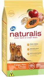 Ficha técnica e caractérísticas do produto Ração Naturalis Frango, Peru e Frutas Cães Adultos Raças Pequenas - Total Alimentos