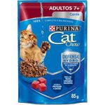 Ficha técnica e caractérísticas do produto Ração Nestlé Purina Cat Chow Adultos 7+ Sachê Carne Ao Molho 85gr