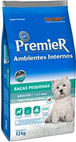 Ficha técnica e caractérísticas do produto RAção Premier Ambientes Internos Cães Adultos Frango Salmão 1 Kg