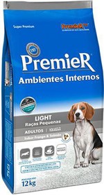 Ficha técnica e caractérísticas do produto Ração Premier Ambientes Internos Light Cães Adultos Frango e Salmão