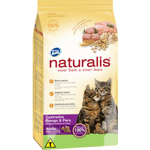 Ficha técnica e caractérísticas do produto Ração Total Naturalis Frango e Peru para Gatos Castrados 3kg