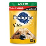 Ração Úmida Pedigree Sachê Carne para Cães Adultos Médio e Grande Porte 100g