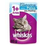 Ração Úmida Pedigree Whiskas Sachê para Gatos Castrados Sabor Peixe Kit com 5 Unidades 85g