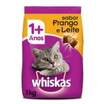 Ficha técnica e caractérísticas do produto Ração Whiskas Frango E Leite Para Gatos Adultos