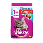 Ficha técnica e caractérísticas do produto Ração Whiskas para Gatos Adultos Castrados Sabor Carne - 10,1Kg