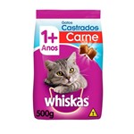 Ficha técnica e caractérísticas do produto Ração Whiskas para Gatos Adultos Castrados Sabor Carne - 500g