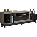 Rack Livina MDF/MDP Cinza Gris/Preto - Madetec