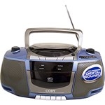 Ficha técnica e caractérísticas do produto Rádio Gravador Portátil Coby Estéreo CD Player AM/FM Azul
