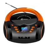 Ficha técnica e caractérísticas do produto Radio Lenoxx BD-121 Preto e Laranja, Radio AM/FM Estereo com CD, MP3 Player, USB e Entrada USB