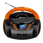 Ficha técnica e caractérísticas do produto Rádio Lenoxx BD-121 Preto e Laranja, Rádio AM/FM Estéreo com CD, MP3 Player, USB e Entrada USB