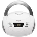 Ficha técnica e caractérísticas do produto Rádio Lenoxx Boombox BD 112BP Rádio AM/FM CD Entrada Auxiliar 3,5W - Branco/Prata