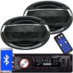 Ficha técnica e caractérísticas do produto Rádio Mp3 Player Automotivo Bluetooth Fm USB Roadstar RS-2709BR + 2 Alto Falante 6x9 Pol 240W Rms