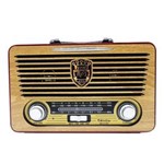Ficha técnica e caractérísticas do produto Radio Portatil Bluetooth Vintage Retro Luxo com Usb Sd em Madeira Mdf Recarregavel