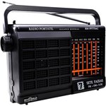 Ficha técnica e caractérísticas do produto Rádio Portátil Motobras, 7 Fxs,AM/FM/OC e Som da TV, Pilha e Luz-RMPFT73AC