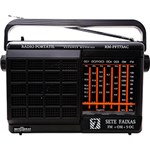 Ficha técnica e caractérísticas do produto Rádio Portátil Motobras, 7 Fxs., AM/FM/OC e Som da TV, Pilha e Luz