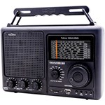 Ficha técnica e caractérísticas do produto Rádio Portátil Motobras 8 Faixas RM-PUSM-81/BR AM/FM USB e SD Card - Preto