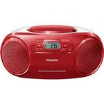 Ficha técnica e caractérísticas do produto Rádio Portátil Philips AZ331TX/78 CD Player FM Bluetooth USB Aux MP3 - Vermelho