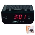 Ficha técnica e caractérísticas do produto Rádio relógio digital com alarme Lelong 671