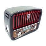 Ficha técnica e caractérísticas do produto Radio Vintage Music Box Portátil Retrô Recarregável USB/fm