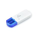 Receptor Bluetooth USB Áudio Stereo Transmissor-USB Wireless Dongle - Branco C/ Azul