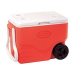 Ficha técnica e caractérísticas do produto Recipiente Termoplástico com Rodas 40qt 38 Litros Vermelho - Coleman