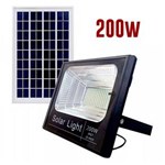 Ficha técnica e caractérísticas do produto Refletor 200w Energia Solar Sensor Controle Remoto Holofote Led Iluminacao
