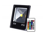 Ficha técnica e caractérísticas do produto Refletor 50w RGB LED Holofote Bivolt Colorido Controle