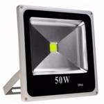 Ficha técnica e caractérísticas do produto Refletor de LED 50 Watts Bivolt 110 e 220v Branco