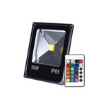 Ficha técnica e caractérísticas do produto Refletor Holoforte LED 50W Bivolt RGB Colorido Controle