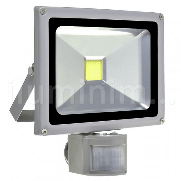 Ficha técnica e caractérísticas do produto Refletor Holofote LED 20w Sensor de Presença Branco Frio - Iluminim Led