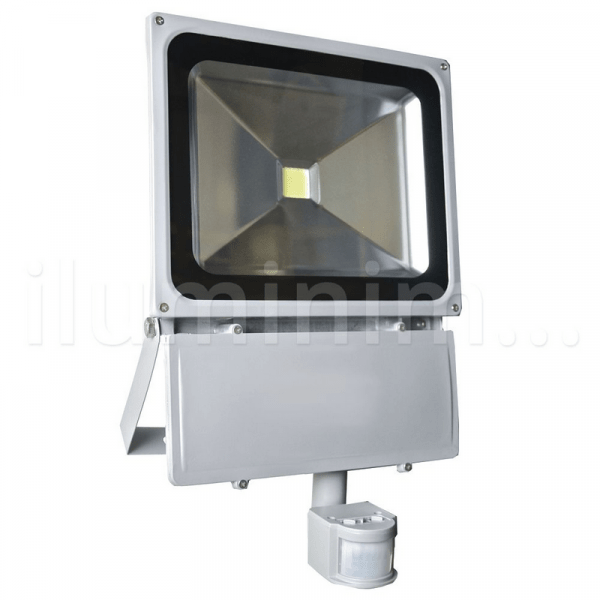 Ficha técnica e caractérísticas do produto Refletor Holofote LED 100w Sensor de Presença Branco Frio - Iluminim Led