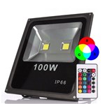 Ficha técnica e caractérísticas do produto Refletor Led 100W RGB Uso Externo - Kit Led