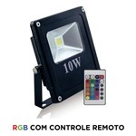 Ficha técnica e caractérísticas do produto Refletor Led 10w Rgb Slim C/ Controle Embu Led