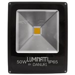 Refletor Led 50W 3000K Luz Amarela Bivolt Preto Luminatti LM106