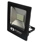 Ficha técnica e caractérísticas do produto Refletor LED 50W Slim Blumenau Preto 6000K Luz Branca