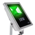 Ficha técnica e caractérísticas do produto Refletor Led Holofote 10w Bivolt Verde a Prova Dágua Bivolt