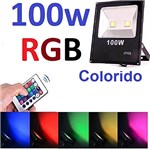 Ficha técnica e caractérísticas do produto Refletor Led RGB 100w