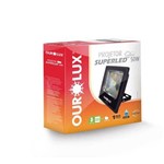 Refletor LED Slim 50W Ourolux Bivolt 6500K Preto