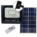 Refletor Solar Holofote Led 25w Placa Solar Controle Completo Iluminacao Sensor (ZEM-31549-A)