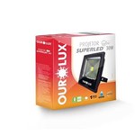 Ficha técnica e caractérísticas do produto Refletor Superled Ourolux Slim 30W Preto Bivolt - 6500K