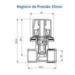 Ficha técnica e caractérísticas do produto Registro De Pressão 25 Mm Branco Foz Viqua - 1100108