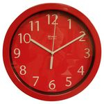 Ficha técnica e caractérísticas do produto Relógio 6719 De Parede Alumínio 30 Cm Vermelho Vidro Herweg