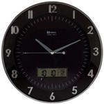Ficha técnica e caractérísticas do produto Relógio 6804 Parede 35cm Termômetro Calendário Preto Herweg