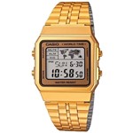 Ficha técnica e caractérísticas do produto Relógio Casio - A500wgA-9df - Vintage - Dourado - Digital - Horário Mundial