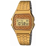 Ficha técnica e caractérísticas do produto Relógio Casio Unissex Vintage Digital Dourado / Xadrez A159Wgea-9Adf