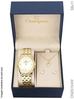 Ficha técnica e caractérísticas do produto Relógio Champion Dourado Feminino Cn25154w + Kit Bijouteria