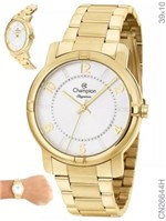 Ficha técnica e caractérísticas do produto Relógio Champion Dourado Feminino Elegance Cn26644h