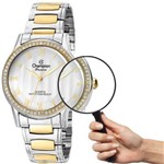 Ficha técnica e caractérísticas do produto Relógio Champion Feminino CN29310S Strass Prateado com Dourado Prova D´água